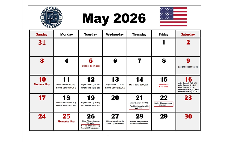 2026 Tournament Calendar